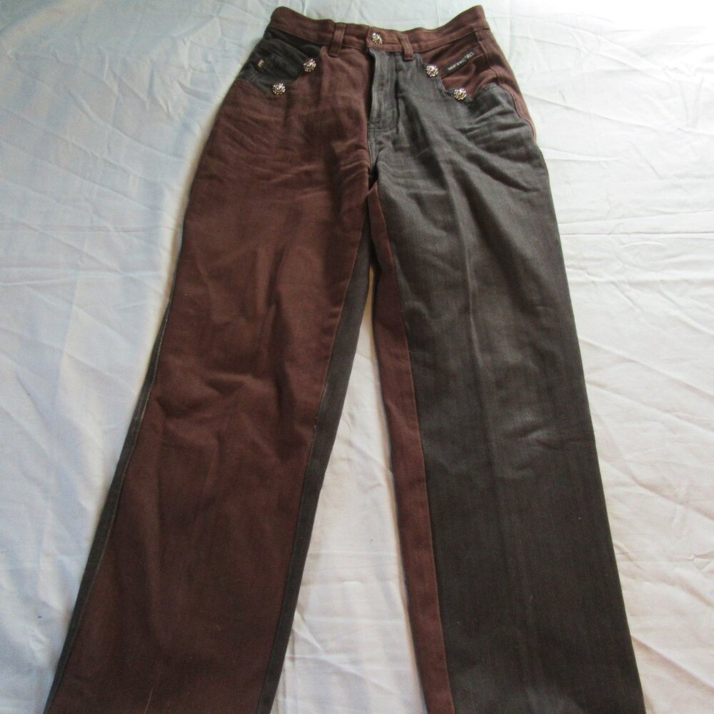 Western Ethics Womens High Waist Two Tone Western Mom Jeans Sz 2/4 24x28